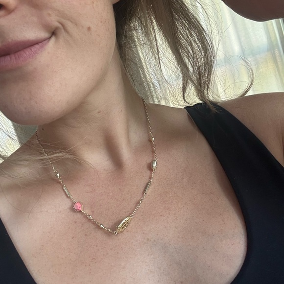 Kendra Scott- Gold and Pink Adjustable Necklace - Picture 2 of 3